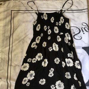 Black and White Floral Swing Dress